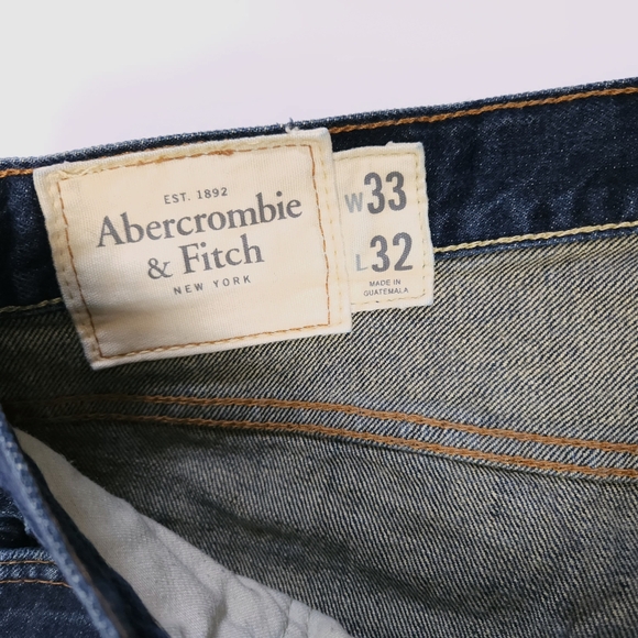 Abercrombie Dark Wash Classic Straight Blue Denim Jeans 33x26 - Picture 4 of 15